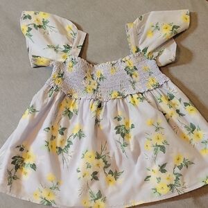 Janie and Jack Girl's Yellow Floral Blouse Size 5